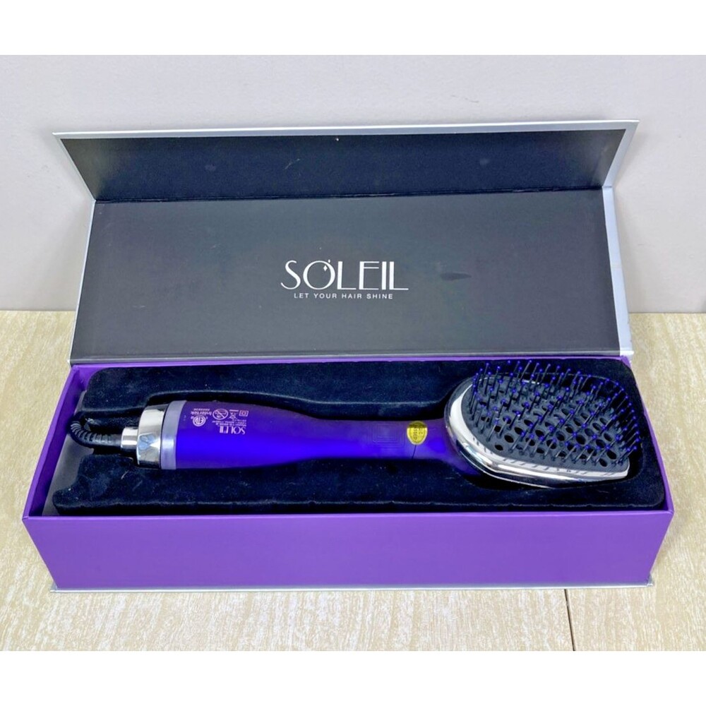 Soleil Hair Dryer - Drying Straightening Hair Brush YS-6656-B Purple 1100W